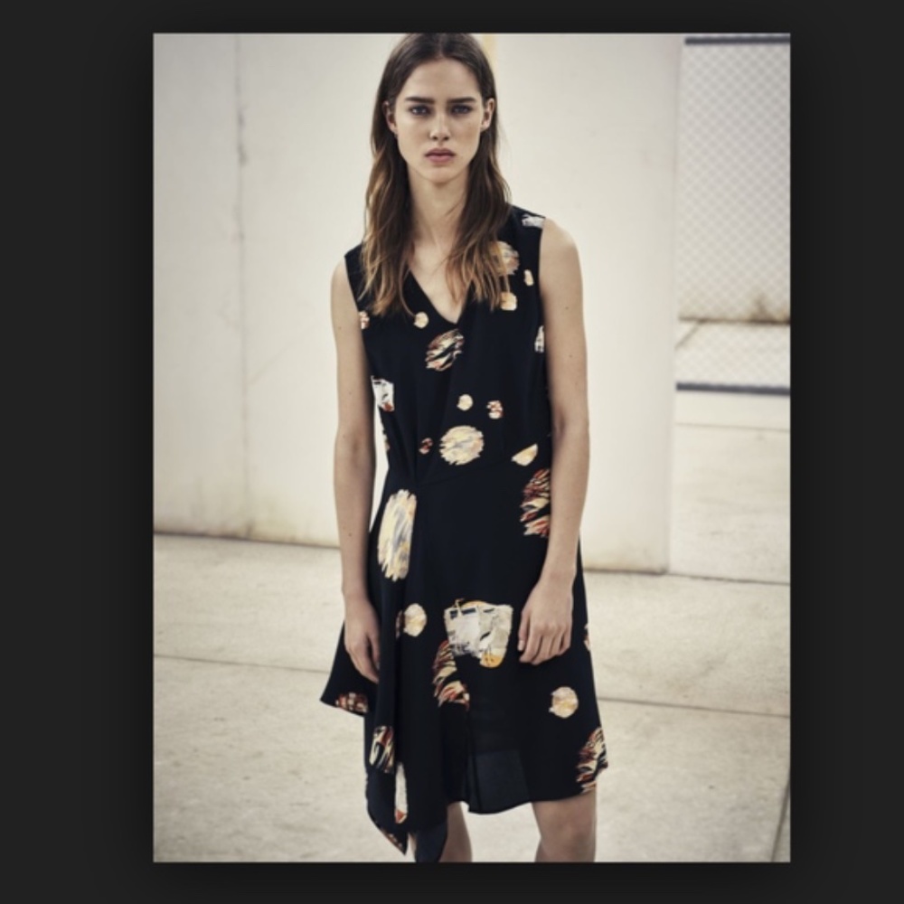 Allsaints Vista Brocade Silk Dress